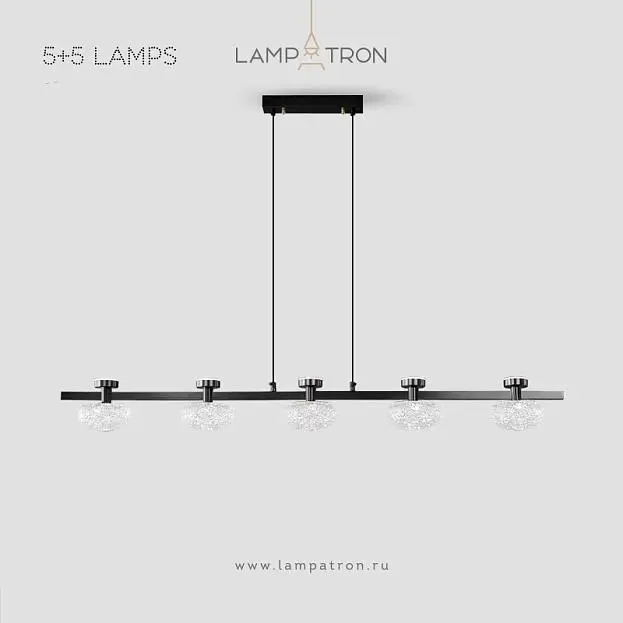 Реечный, рядный светильник TILMAN LONG 5+5 плафонов Lampatron 8681-24287 Реечный, рядный светильник TILMAN LONG 5+5 плафонов Lampatron 8681-24287