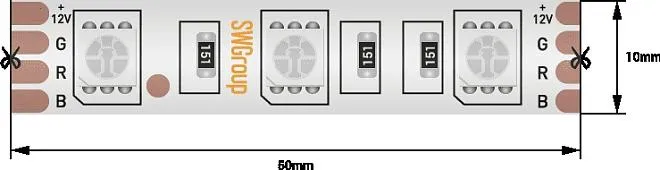 Светодиодная лента 12V RGB SWG SWG560-12-14.4-RGB-68-M Светодиодная лента 12V RGB SWG SWG560-12-14.4-RGB-68-M