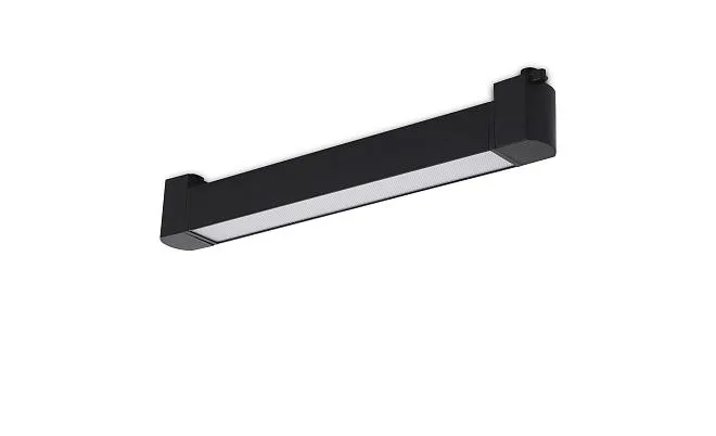 Светильник трековый призматический, 20Вт, L345хH57мм, 1400Лм, 3000K, 120°, IP20, Ra>80, черный Donel DN01007R20W1BP 1Track DN01