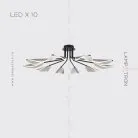 Потолочная люстра VISUAL 10 ламп. Цвет Черный Lampatron 5673-14743