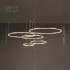 Кольцевые люстры и светильники CRUISE BLACK LUX Пять колец. 40 + 60 + 80 + 100 + 120 см Lampatron 5748-15130