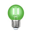 Лампочка светодиодная Uniel LED-G45-5W/GREEN/E27 GLA02GR картон
