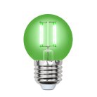 Лампочка светодиодная Uniel LED-G45-5W/GREEN/E27 GLA02GR картон