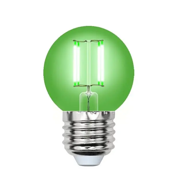 Лампочка светодиодная Uniel LED-G45-5W/GREEN/E27 GLA02GR картон Лампочка светодиодная Uniel LED-G45-5W/GREEN/E27 GLA02GR картон