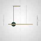 Реечный, рядный светильник ORLAUG Размер S. Цвет Латунь + Зеленый Lampatron orlaug-s-brass-green 5358-13750