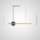 Реечный, рядный светильник ORLAUG Размер S. Цвет Латунь + Зеленый Lampatron orlaug-s-brass-green 5358-13750