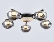 Потолочная люстра Ambrella light LH12009/5 BK/GD/SM черный/золото/дымчатый 30W 3000K D790*180