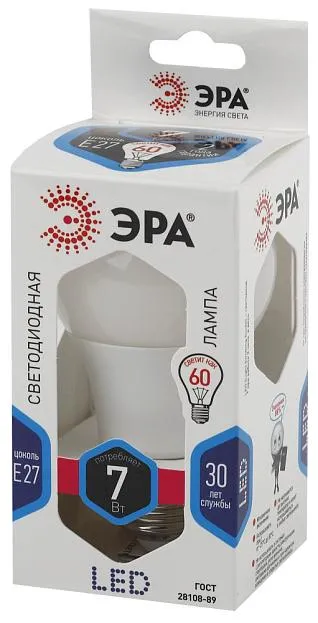 Лампочка светодиодная ЭРА LED A60-7W-840-E27