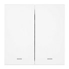 Выключатель 2-клавишный c индикатором (механизм), 250В, 10А, RSW10-3102-01, белая магнолия Stekker 50432 Мия