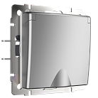 розетка с заземлением, шторками и защитной крышкой Werkel W1171206 Встраиваемые механизмы серебряные a050889