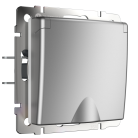 розетка с заземлением, шторками и защитной крышкой Werkel W1171206 Встраиваемые механизмы серебряные a050889