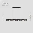 Реечный, рядный светильник GASPAR LONG Тип B. 5 ламп Lampatron 7347-20237