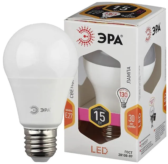 Лампочка светодиодная ЭРА LED A60-15W-827-E27