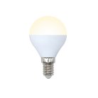 Лампочка светодиодная Volpe LED-G45-7W/WW/E14/FR/NR картон