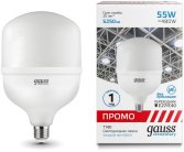 Лампа светодиодная Gauss 60436 E40 55W 6500K матовая