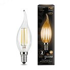 Лампа Gauss 104801107 филаментная E14 7W 2700К свеча на ветру прозрачная Filament Candle