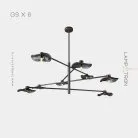 Люстра MILIAN CH 8 ламп. Цвет Черный + Дымчатый Lampatron 6940-19041