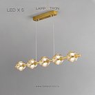 Реечный, рядный светильник SEMUND LONG 5 шаров. Цвет Латунь Lampatron semund-long-5-brass 8100-22150