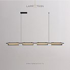 Реечный, рядный светильник SIMER LONG 4 плафона. Цвет черный + дымчатый Lampatron 8433-23165