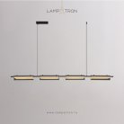 Реечный, рядный светильник SIMER LONG 4 плафона. Цвет черный + дымчатый Lampatron 8433-23165