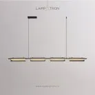 Реечный, рядный светильник SIMER LONG 4 плафона. Цвет черный + дымчатый Lampatron 8433-23165