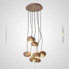 Подвесной светильник CAPSULES 7 плафонов на диске. Светлое дерево. Lampatron 1311-5796