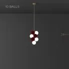 Подвесной светильник LATTE COSY 10 шаров (4 лампы). Цвет Бордо Lampatron 8340-22749