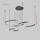 Кольцевые люстры и светильники VEIKKO COMBO Три кольца. Цвет Хром. 45 + 65 + 85 см Lampatron 7106-19487