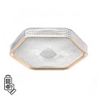 Светильник металл/пластик/прозрачный/золотистый LED 48Вт 3000-4000-6000K 425х385 IP20 пульт ДУ Sonex 7746/48L SPARKS