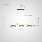 Реечный, рядный светильник CRISPIN L 3 плафона. Янтарное стекло Lampatron 8776-24689