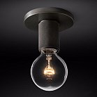Потолочный Светильник Rh Utilitaire Socket Flushmount Black 123676-22 ImperiumLoft