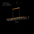 Реечный, рядный светильник GLORIOLE UP DOWN LINE Тип B (Кристаллы — Вниз). 24 LED. Lampatron gloriole-up-down-line-b-24 9126-25979