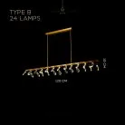 Реечный, рядный светильник GLORIOLE UP DOWN LINE Тип B (Кристаллы — Вниз). 24 LED. Lampatron gloriole-up-down-line-b-24 9126-25979