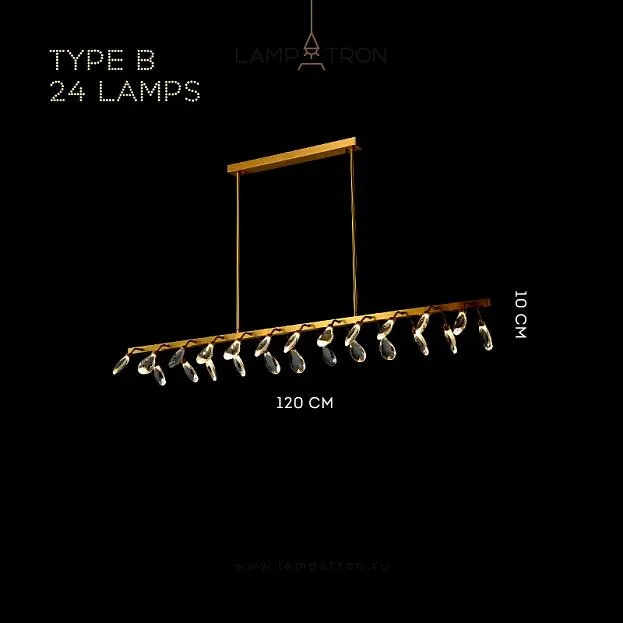 Реечный, рядный светильник GLORIOLE UP DOWN LINE Тип B (Кристаллы — Вниз). 24 LED. Lampatron gloriole-up-down-line-b-24 9126-25979 Реечный, рядный светильник GLORIOLE UP DOWN LINE Тип B (Кристаллы — Вниз). 24 LED. Lampatron gloriole-up-down-line-b-24 9126-25979