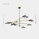 Люстра MILIAN CH 8 ламп. Цвет Латунь + Дымчатый Lampatron 6940-19039