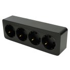 Розетка 4-местная с/з открытой установки, STEKKER, 49506 MST16-14-05