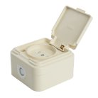 Розетка 1-местная б/з с крышкой (RA 16-201-БЖ) пластик АВС 250В 16А IP44 слоновая кость Stekker 49060 PST16-20-44