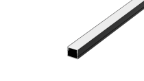 Накладной алюминиевый профиль, 11,9х10х2000мм. В комплекте матовый экран, 4 торцевые заглушки, 4 крепежа, черный Donel DN18C1210B2Set DN18
