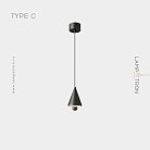 Подвесной светильник из латуни PIET CONE Тип C. Цвет Черный Lampatron 7260-19973