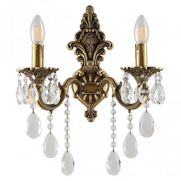 Бра с хрустальными подвесками Bohemia Ivele Crystal AL7801B14/2/175 B FP