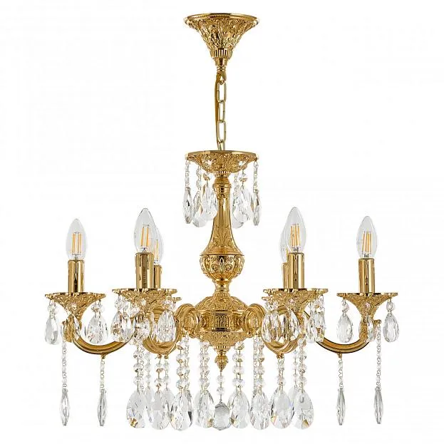 Люстра с хрустальными подвесками Bohemia Ivele Crystal AL78101/6/175 A G