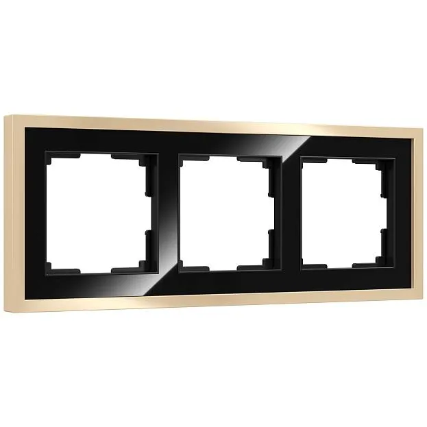 Рамка на 3 поста Werkel W0032852 Baguette (черный/латунь) a060241 Рамка на 3 поста Werkel W0032852 Baguette (черный/латунь) a060241