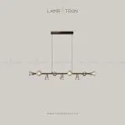 Реечный, рядный светильник KENDRA Цвет Латунь + Черный. 9 ламп Lampatron 4089-10087