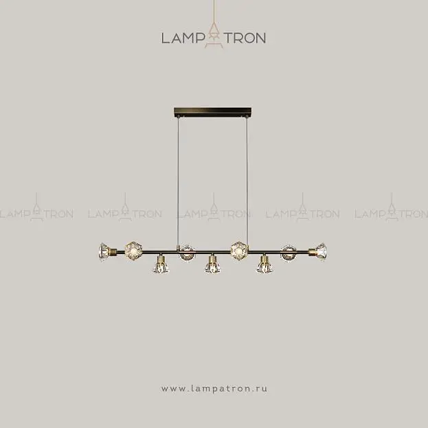 Реечный, рядный светильник KENDRA Цвет Латунь + Черный. 9 ламп Lampatron 4089-10087 Реечный, рядный светильник KENDRA Цвет Латунь + Черный. 9 ламп Lampatron 4089-10087