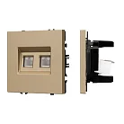 Механизм сдвоенной компьютерной розетки SCT-NOBE-MPC2-SFPL-GD (RJ-45, CAT6) Arlight 054314