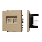 Механизм сдвоенной компьютерной розетки SCT-NOBE-MPC2-SFPL-GD (RJ-45, CAT6) Arlight 054314