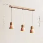 Готовая комбинация светильников MELIUS TRIO Тип A. Светлое дерево. Планка Lampatron melius-trio-a-light-plank 7400-20436