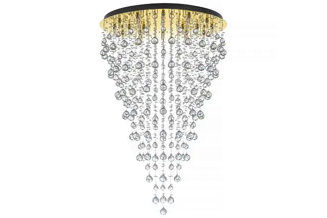Подвесная хрустальная люстра Arti Lampadari Flusso H 1.4.80.615 G Подвесная хрустальная люстра Arti Lampadari Flusso H 1.4.80.615 G