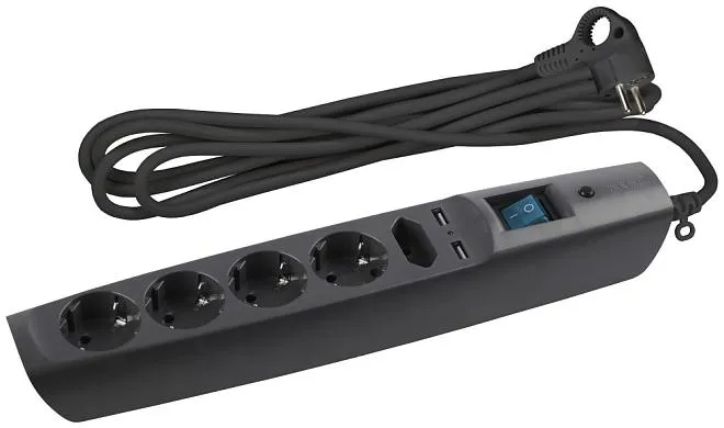 Розеточные блоки, удлинители ЭРА SFU-5es-2m-B