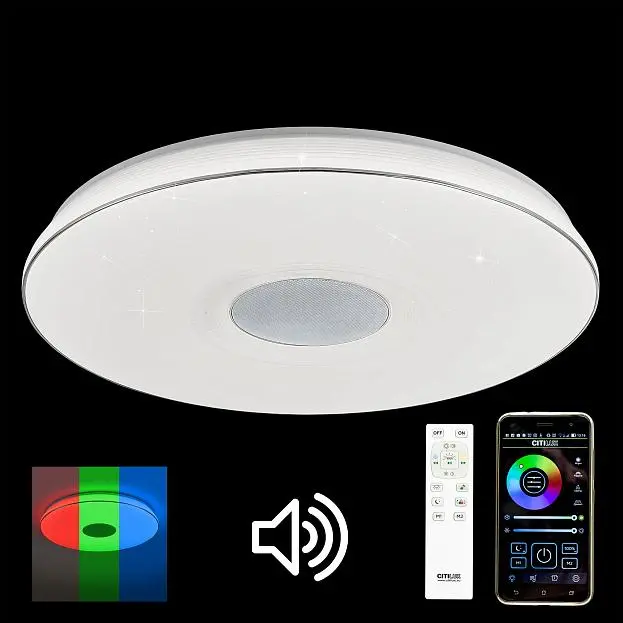 Люстра музыкальная с Bluetooth и пультом Citilux CL703M100 Light & Music Люстра музыкальная с Bluetooth и пультом Citilux CL703M100 Light & Music